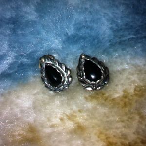 Onyx sterling earrings