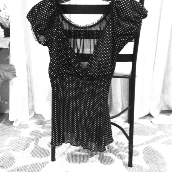 Sheer polka dot top