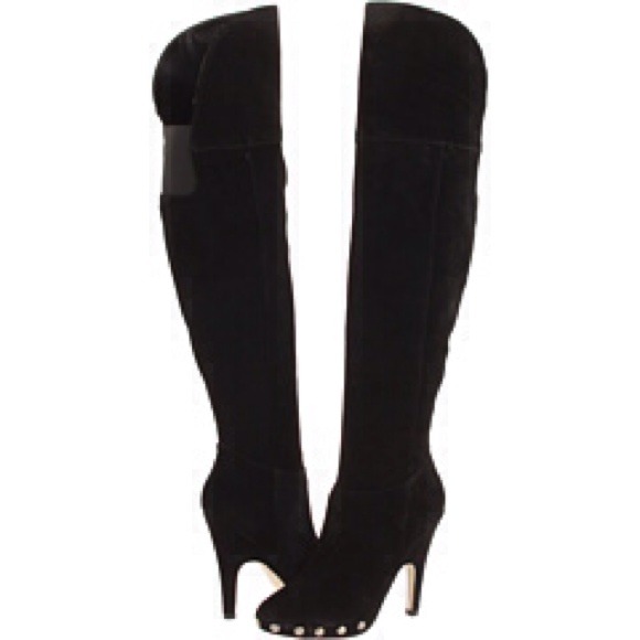 Suede knee high boots