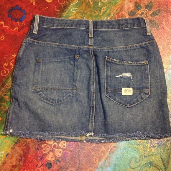 Fossil- Denim fringed skirt - Picture 4 of 4