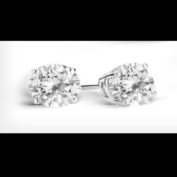 2 Carat White Topaz Stud Earrings