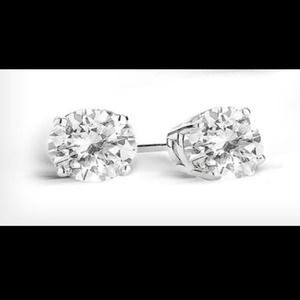 2 Carat White Topaz Stud Earrings