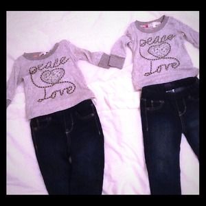 Baby Sara long sleeve casual grey and black shirts