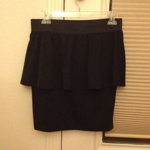 Black Peplum Skirt