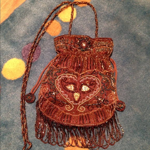 Beaded handmade cross body pouch bag