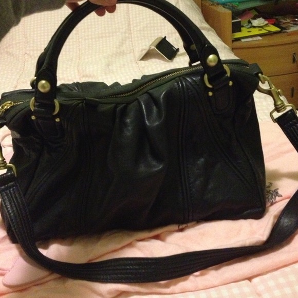 Juicy couture black leather handbag purse