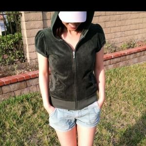Juicy couture short sleeve fleece hoodie