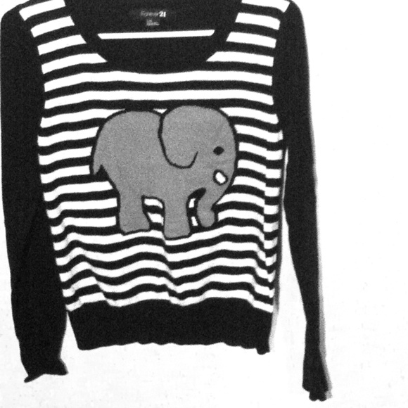 Very cute Black and white elephant sweater!