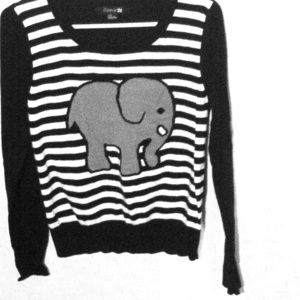 Very cute Black and white elephant sweater!