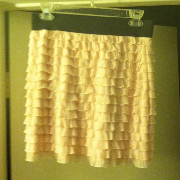 Pink ruffle skirt