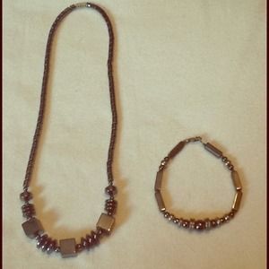 Hematite necklace & bracelet