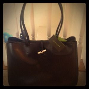 Longchamp black leather bag