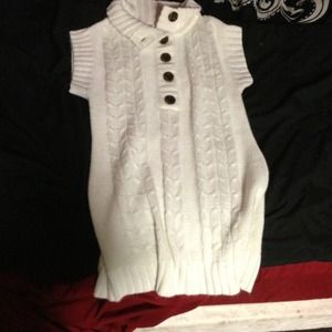 White cable sweater dress