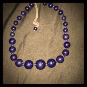 Dark blue bead necklace