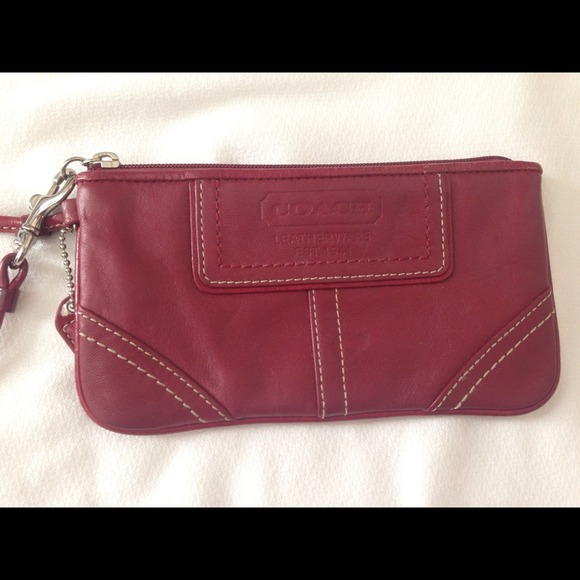 Deep red Coach wristlet. *AUTHENTIC*