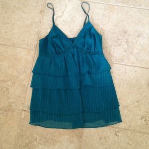 Spaghetti strapped ruffle top from express