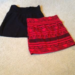 Bundle black and red American apparel skirts