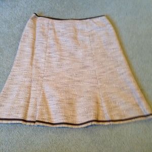 Beige tweed knee length skirt