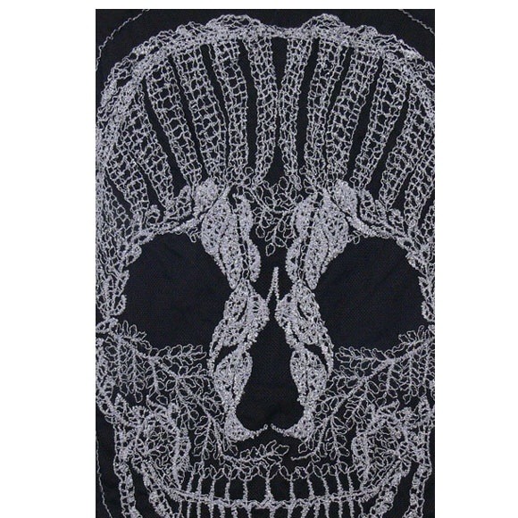 Skull trim with lace on shoulder top - Picture 3 of 3