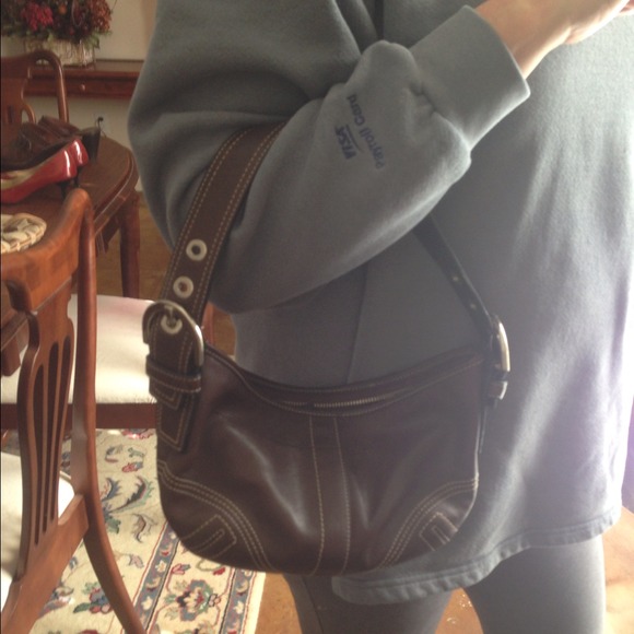 Authentic Coach handbag - brown leather - Picture 3 of 4
