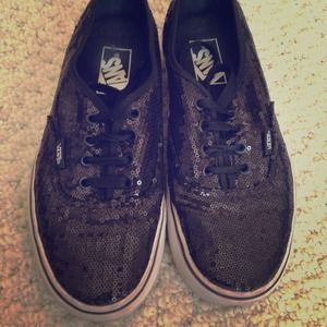 Black Sequin Vans