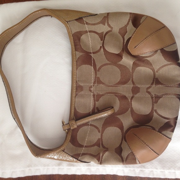 Tan Coach handbag