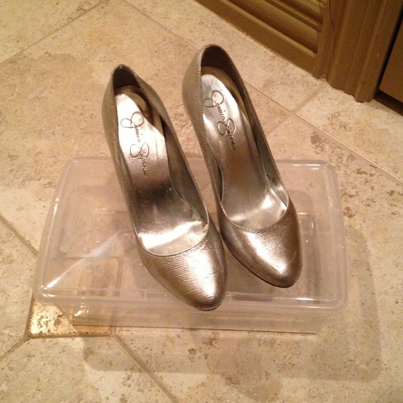Silver Jessica Simpson heels