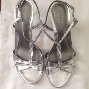 Ann Taylor Silver Strappy Heels