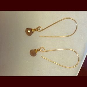 Nashelle Gold smoky quartz drop earrings