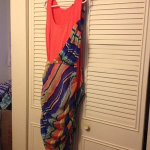 Coral multi dress