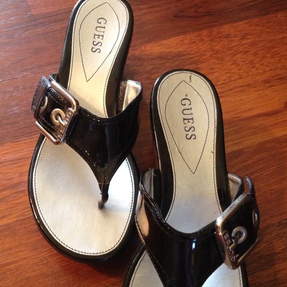Guess Shoes - Guess Patent Wedge Slide😍😍😍😍