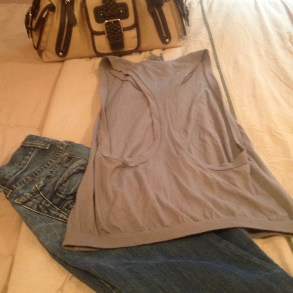 🚫Sold🚫Oversized Gray Open Racer Back - Picture 2 of 2