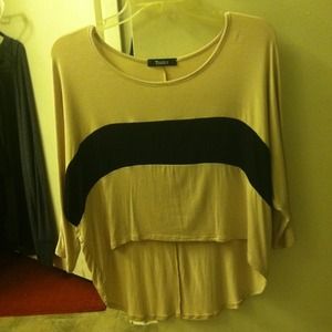 Cute!!Mid drift beige shirt
