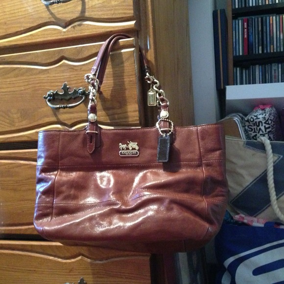 Coach "Madison" Brown Leather Handbag
