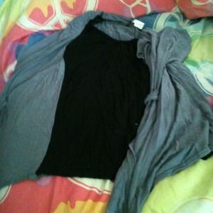 Black and grey sweater top from Deb