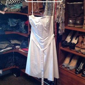 Strapless white dress