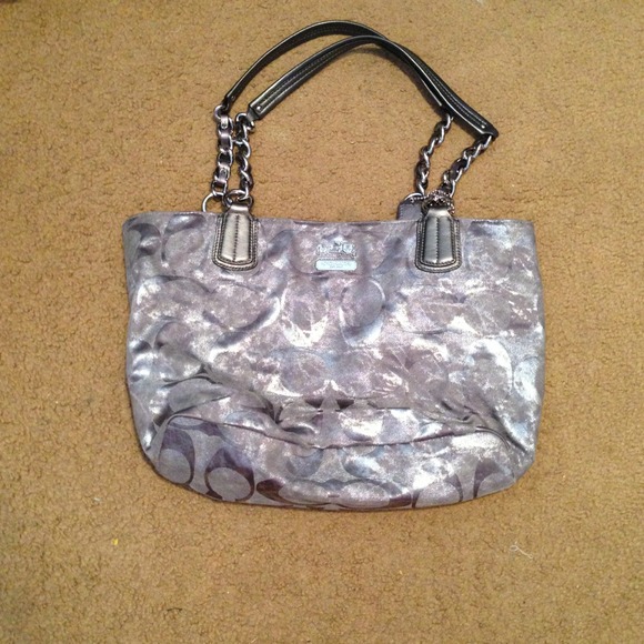 Like New Coach "Chelsea" Silver/Gunmetal Handbag