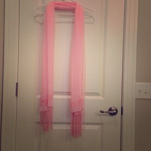 Pretty pink chiffon scarf