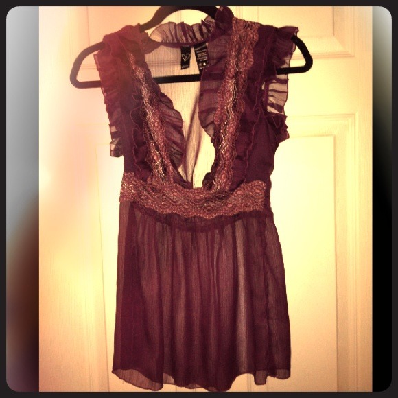 Purple sheer Windsor top
