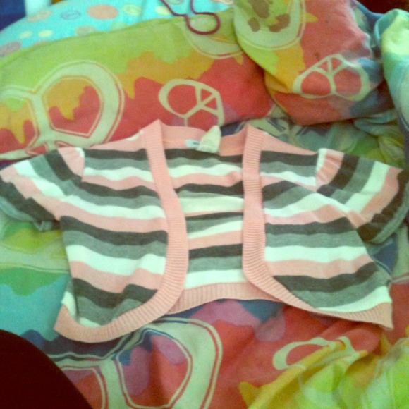 White,Grey, and pink shrug