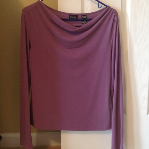 Lilac drapery neck top