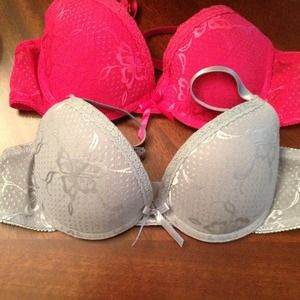 2-Bras size 34B, never worn (1-pink and 1-gray)