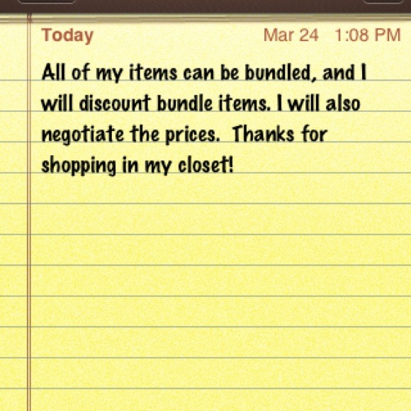 Note on my items!