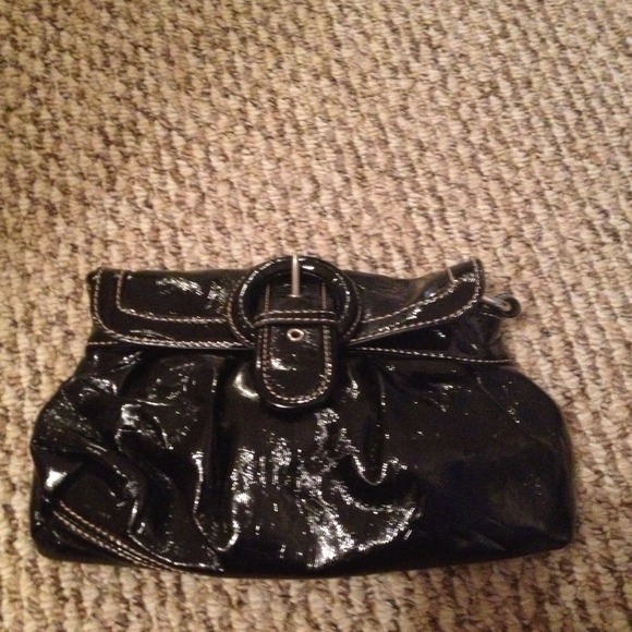 Patent black clutch/purse.