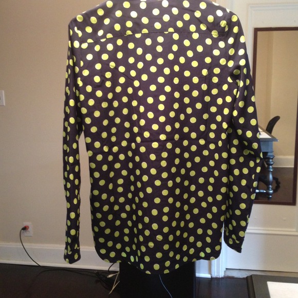 NWOT Blue and lime green polka dot tunic - Picture 3 of 3