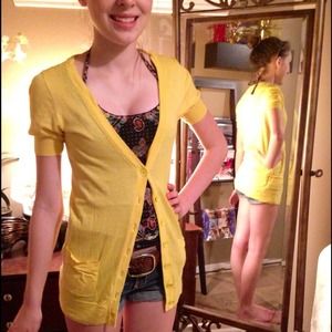 🔴SOLD🔴J.CREW yellow long cardigan