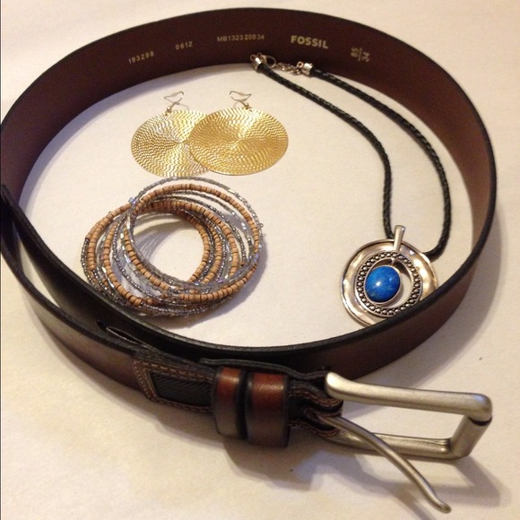 Bundle for sandyjo68! Fossil belt + 3 pcs jewelry