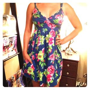 GILLY HICK Blue Floral Dress