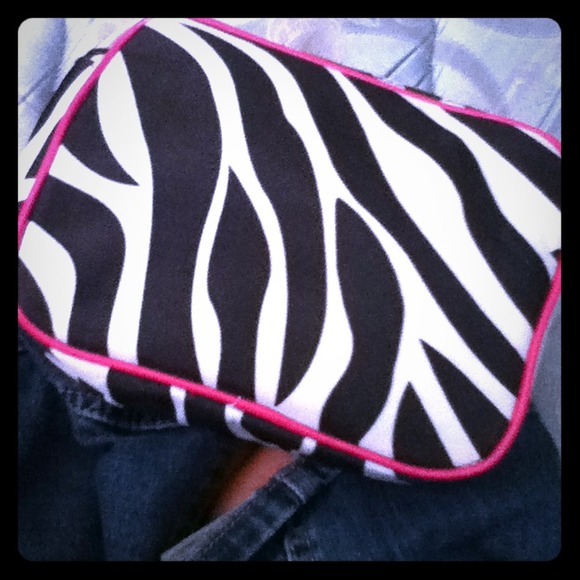 Pink and Zebra zip make up and tote bag.