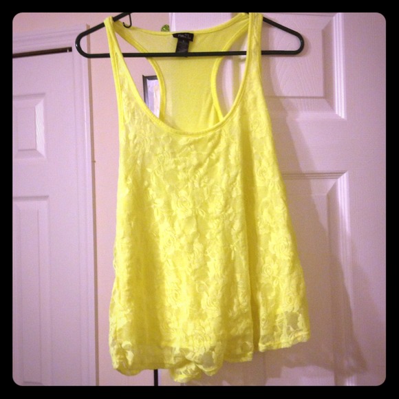 Bright Yellow Lace Tank
